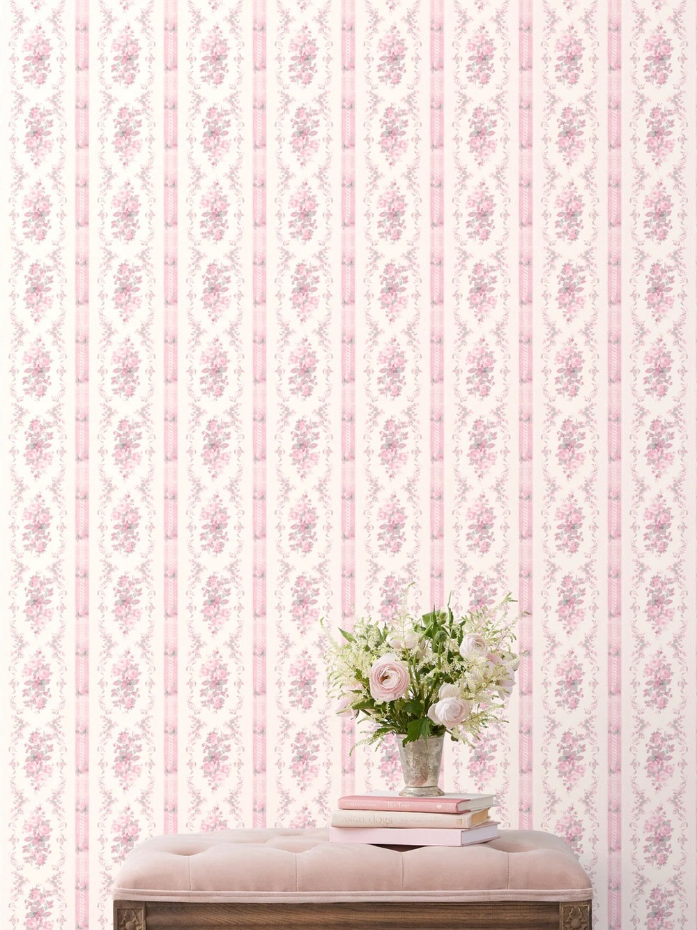 LoveShackFancy Pink Parfait Peel N Stick form wallpaper (1 roll)